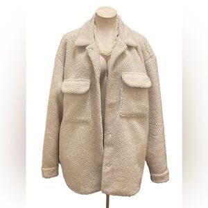 Cozy H&M Fuzzy Fleece Shirt Jacket – Perfect for Layering